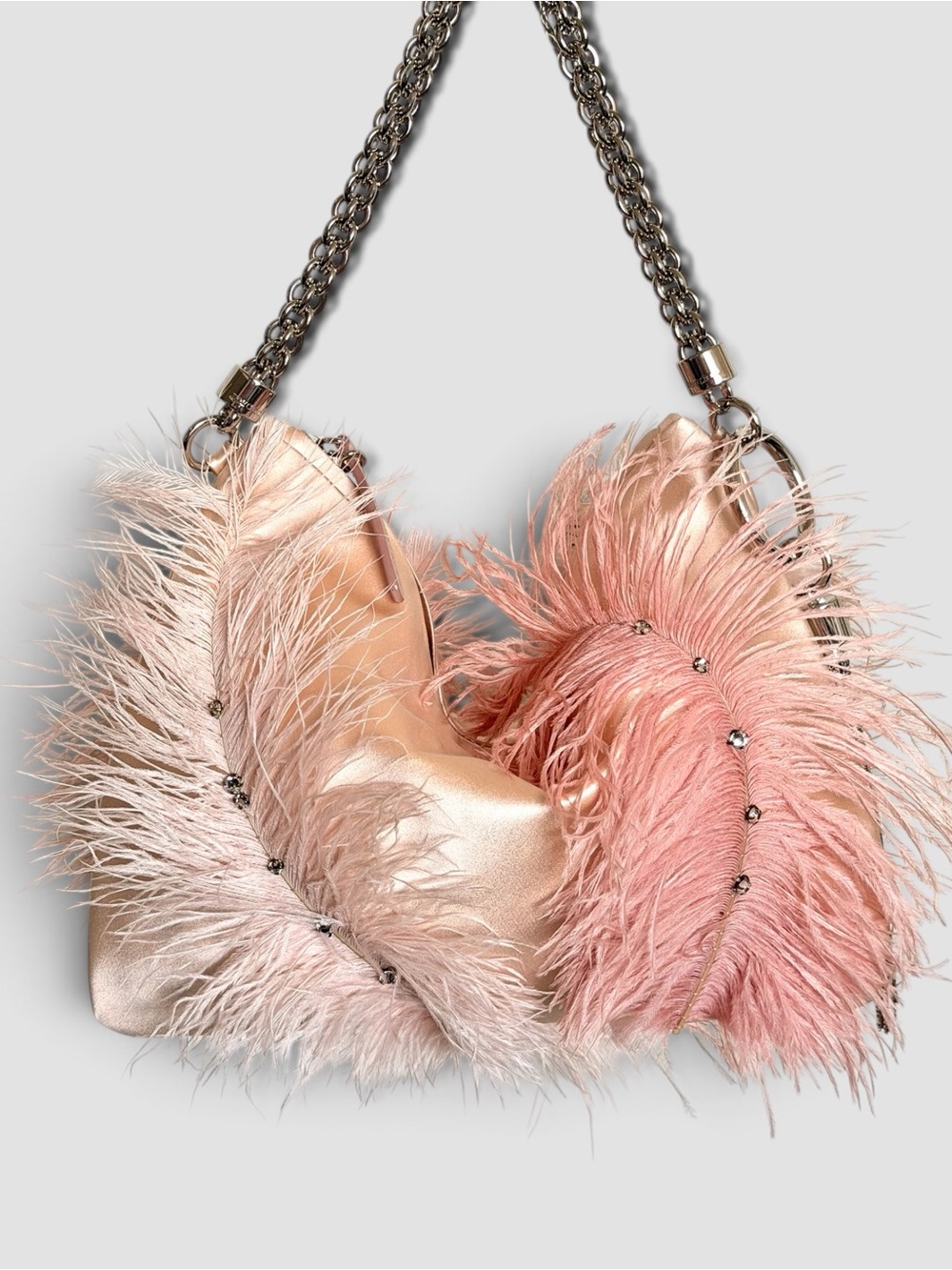 Jimmy Choo Feather Callie Handle Bag